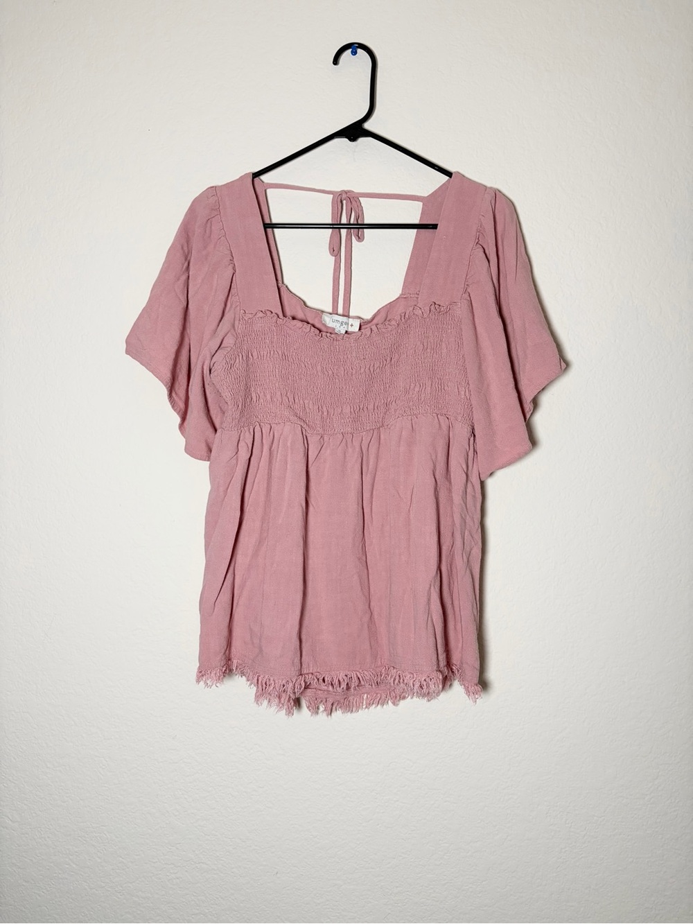 Umgee Rouched bust, raw hem blouse - Picture 1 of 1